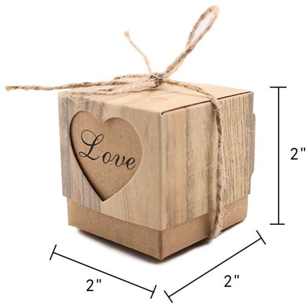 Tiled Out Wood Grain Paper Laser Cut Wedding Favor Boxes