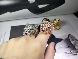 Gold Plated Leopard Diamond Ring 925 Silver Jewelry OEM