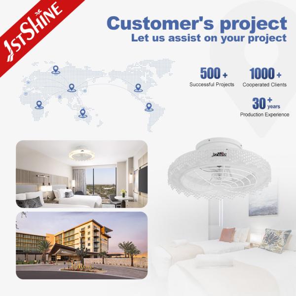 110-240V/50-60Hz 入力電圧 20 インチ ホワイト ファન્સી ABS 隠された刃 リモート 天井扇風機