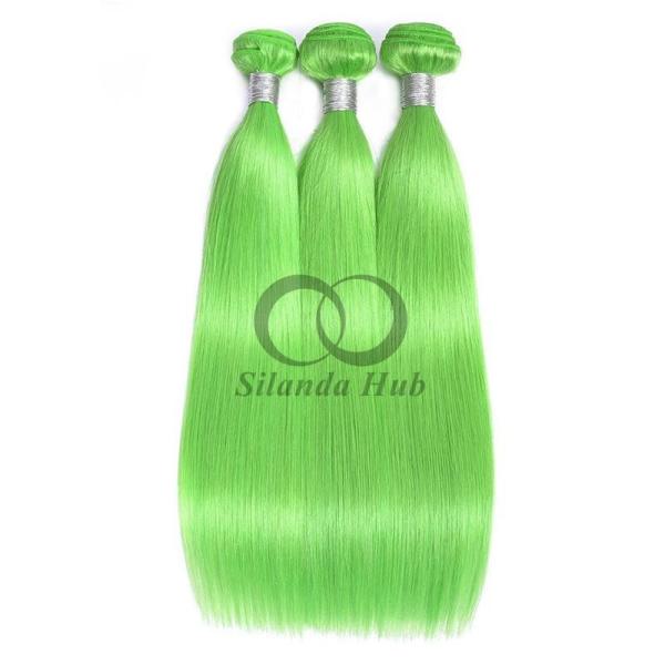 Green Straight Remy Human Hair Bundles Sew In Weave Bundles Brazilian Bundle Deals
