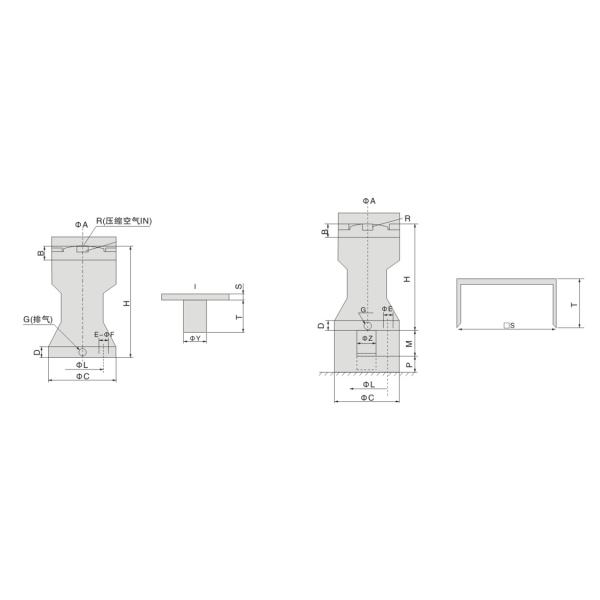 Aluminium Pneumatic Percussion Hammer Energy Saving SK Series