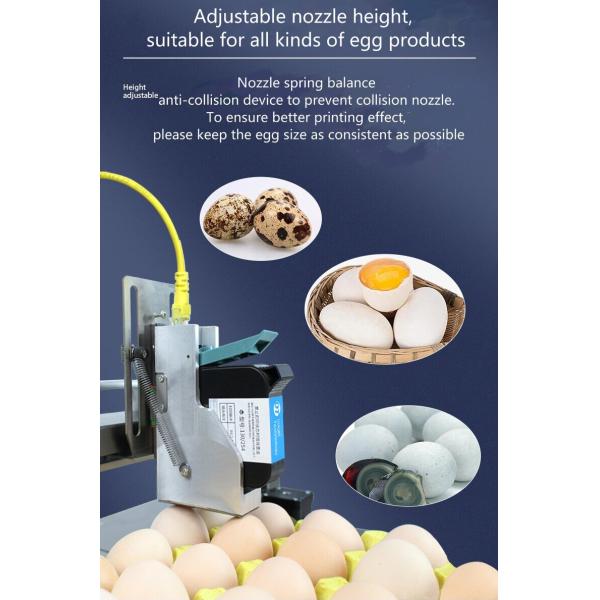English Languages Smart Automatic Egg Inkjet Printer for Logo Bar Code and Expiry Date
