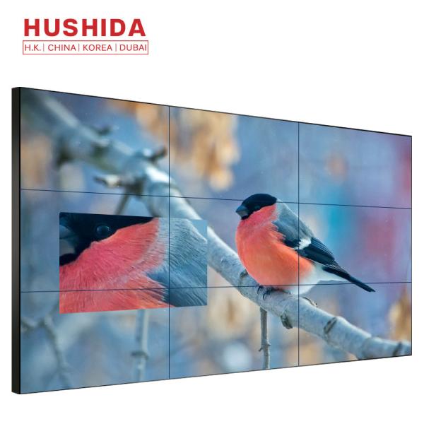 Da tela interna da tevê da propaganda 3X3 LCD de HUSHIDA parede video 49 polegadas sem emenda