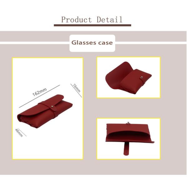 Red Pu Handmade Personalized Cool 46mm Leather Glasses Pouch