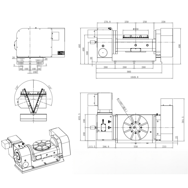 Mechanical Cnc 5 Axis Rotary Table Wide Compatibility For Haas DMG Mazak Doosan