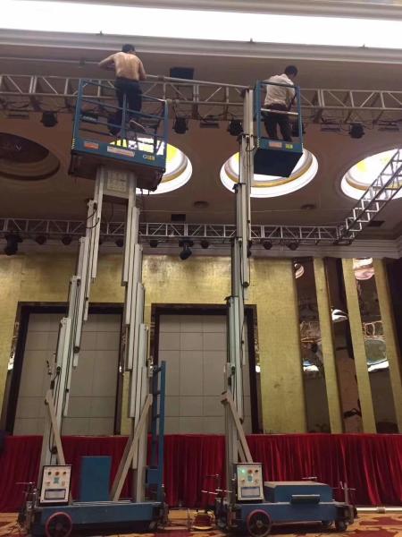 Compact protable 10 m Aluminum Alloy single mast lift vertical mast lift manlift aerial work platform