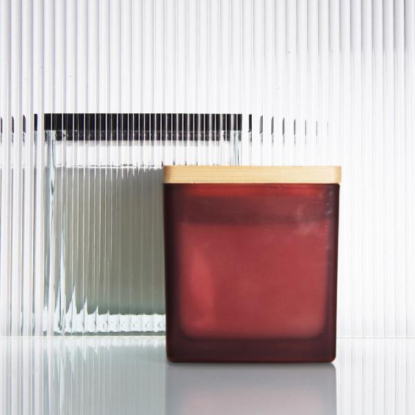 Embossed Clear Glass Candle Jars Rectangle 4oz 6oz 8oz 10oz 12oz