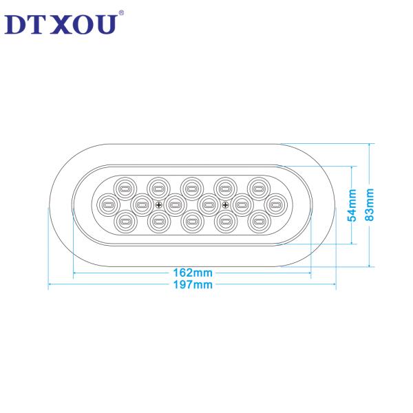 Truck Trailer 6 Inch Oval White Red Yellow Cargo Light for 12V Truck External Lights