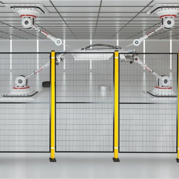 Yellow Robot Fencing PVC Coated Steel Wire For Manufacturing Facilities