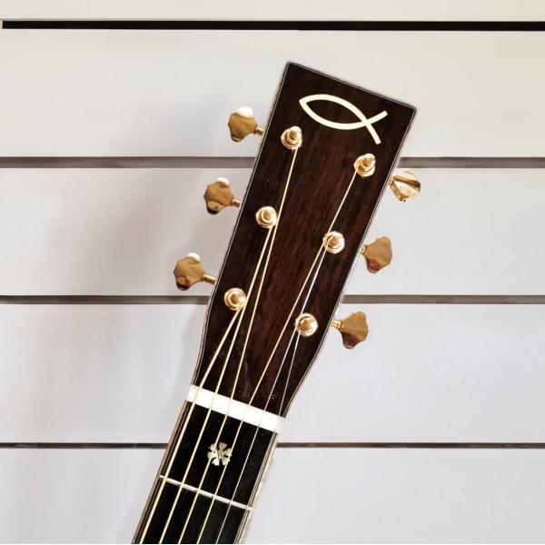 Custom Dark Brown Burst Solid Wood OM-42 / 45 Style Acoustic Guitar