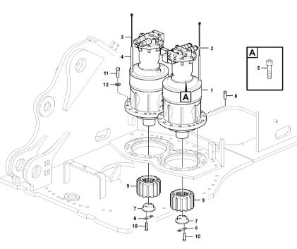 Шестерня шестерни качания экскаватора ВОЭ14524406 приложенная к коробке передач качания ЭК700Б ВОЭ14609494