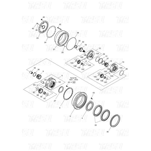 DX300 Travel 3Stage Планетарный носитель сборки для DOOSAN K1003029
