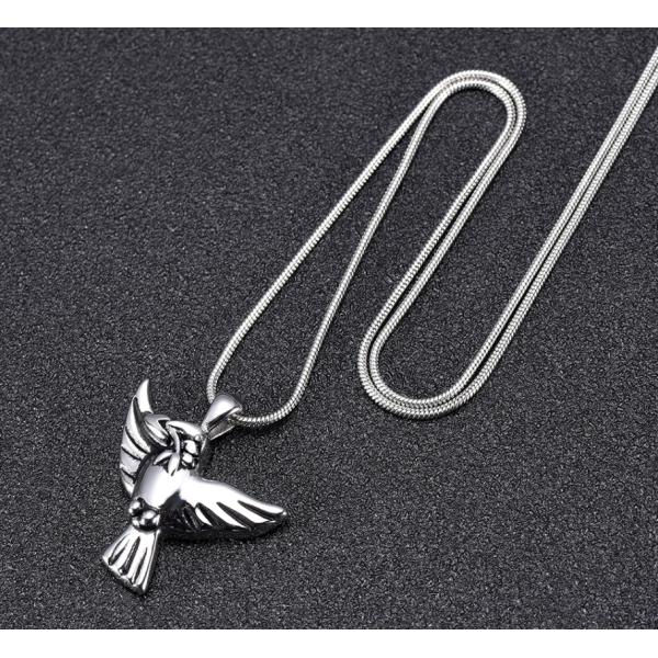 Stainless Steel Flying Bird Cremation Pendant for Ashes Forever Love Keepsake Necklace