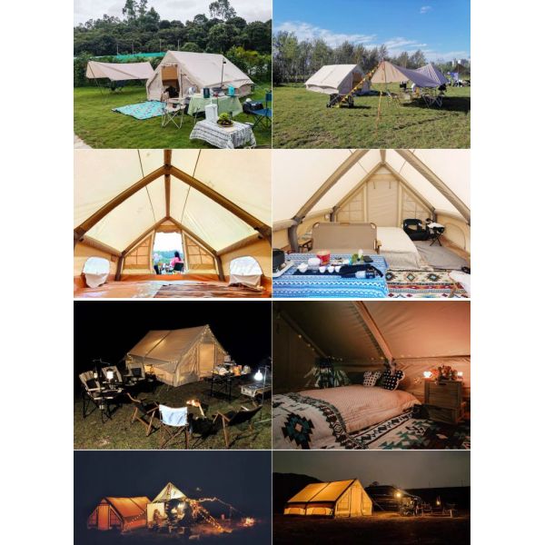 4-5 Person Inflatable Glamping Tent with Pump Easy Setup Waterproof Outdoor Camp Air Tent