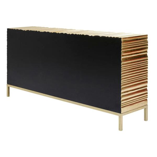 Low Wooden Mirrored Living Room Sideboard TV Stand