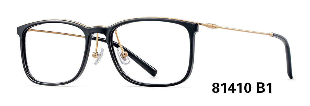 Eyeglass квадрата оптически пластиковый обрамляет висок металла для людей