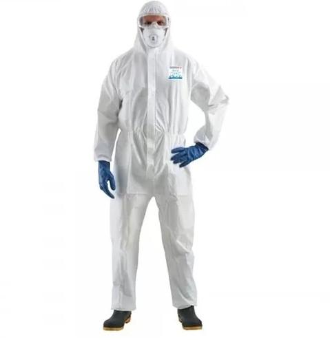 Hooded Disposable Protective Suit , Waterproof Isolation Gown Work Safety