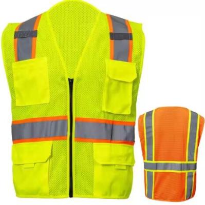 Polyester Mesh Hi Vis Vest 110gram 120gram Work Vest With Pockets