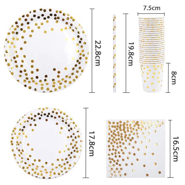 Birthday Party 100 Biodegradable Bronzing Dots Disposable Dishware