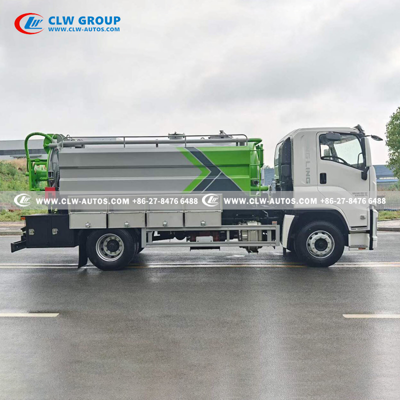 ISUZU 4x2 Vacuum Suction Truck with High-Pressure Jetting System and Fully Sealed Leak-Proof Design