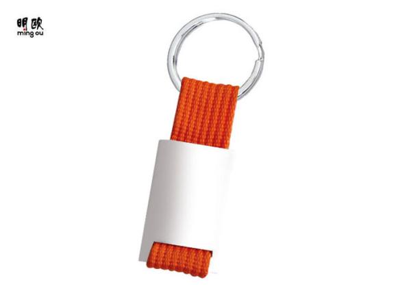 Promotional Giveaways Metal Ribbon Key Ring / Fob Pearl Color