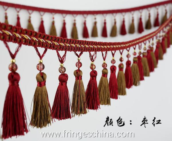 Handmade fashionable chain beads lace tassels fringes for curtain/sofa/pillow/stage decoration
