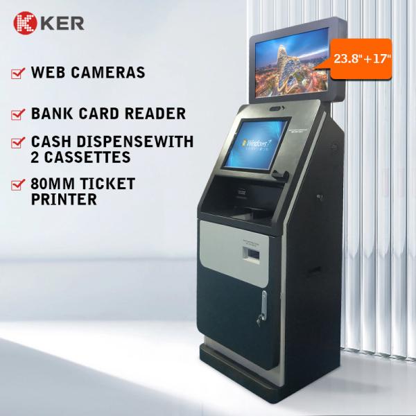 dual screen payment Deposit and Withdrawal All in One Cash kiosk machine Self Service Kiosk