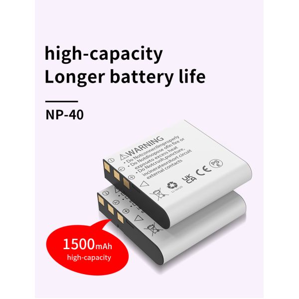 NP40 1500mAh Lithium Ion Battery Semi Solid State And LiNiMnCoO2 Cathode For Digital Cameras