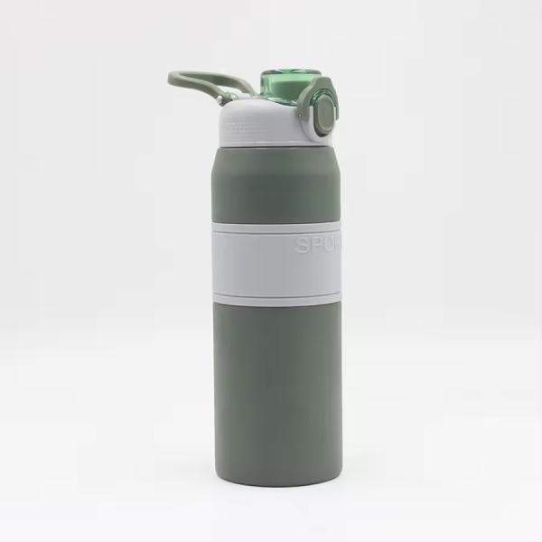 600ml/800ml Custom Insulated Stainless Steel Water Bottle with Straw and Portable Handle