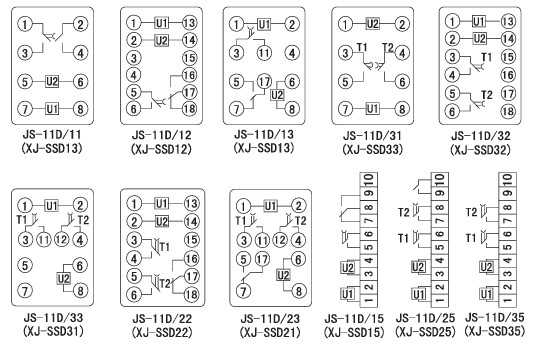 XINJI Xinchangjiang JS-11D series power-off delay integrated circuit time relay JS-11D/111P JS-11D/112P JS-11D/113P JS-11D/114P JS-11D/121P JS-11D/122P JS-11D/123P JS-11D/124P JS-11D/131P JS-11D/132P