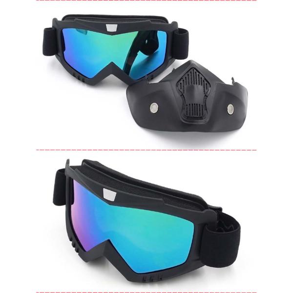 HD Motorcycle Goggles with Optional 1/2/3 Layers Face Foam and Windproof Face Mask