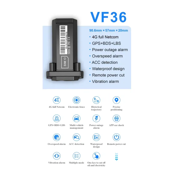 VF36 Wired GPS Built-in 140mAh Backup Polymer Battery