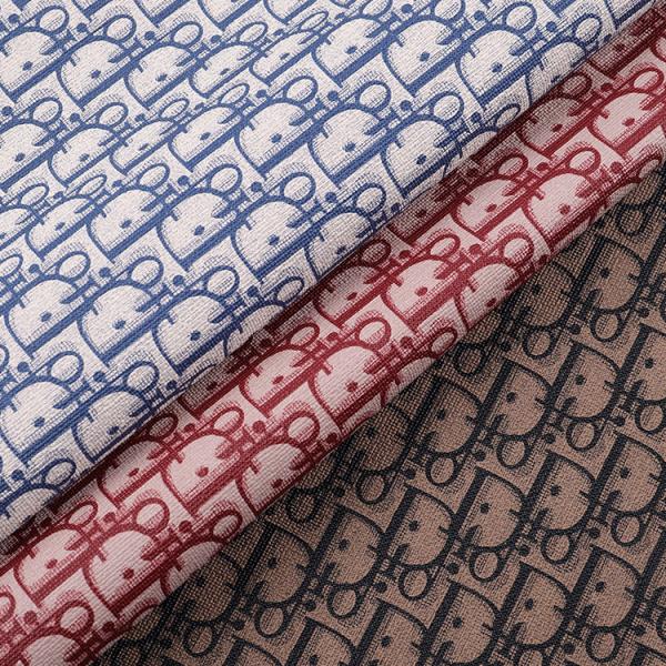 Vintage Letter Printed PVC Leather For Bags Soft Brush Bottom Eco Friendly