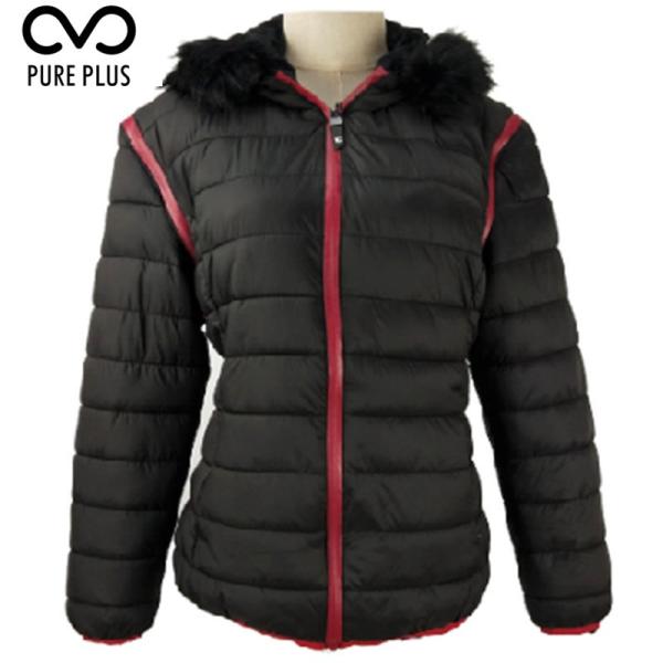 Windproof Ladies Light Padded Jacket , Casual Womens Padded Coat With Fur Hood