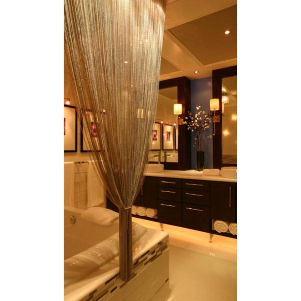 Gold Plated Steel Ball Chain Curtain 10 mm Real Space Divider For Hotel