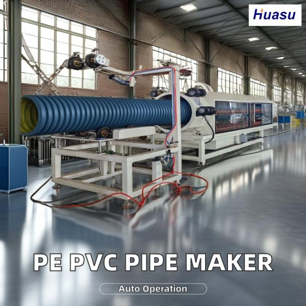 Energy Saving Automatic And Computerized High Productivity Double Wall Corrugated Pipe Extrusion Machine for HDPE Pipe Extrusion Line