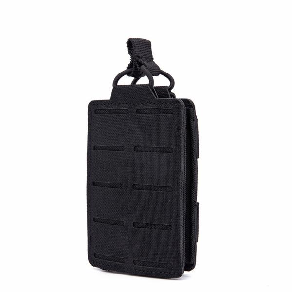 5.56mm Laser-Cut Single Molle Pouch - Compact Tactical Accessory Bag with Adjustable Belt/Webbing Mount (70g Lightweight, 5 Colors)