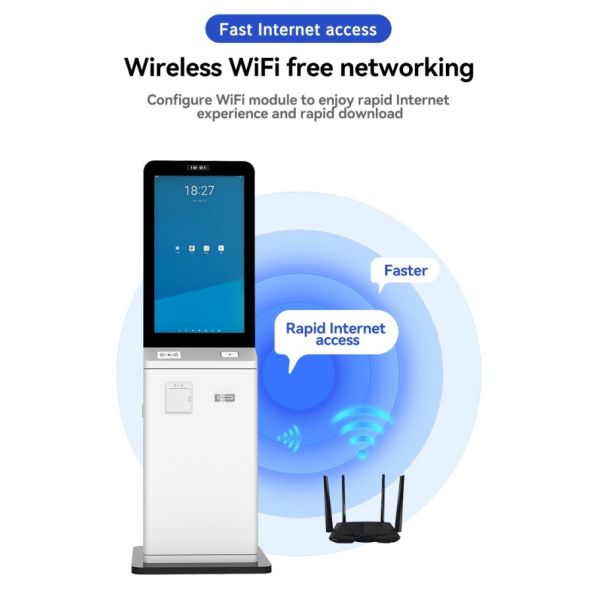 43 Inch Android Automatic Touch Screen Restaurant Self Ordering Machine With Scanner and Printer