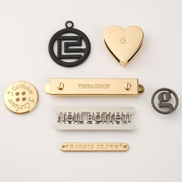 Custom Hanging Name Tag Sewing Button Metal Logo Label for Handbags User-Friendly Style
