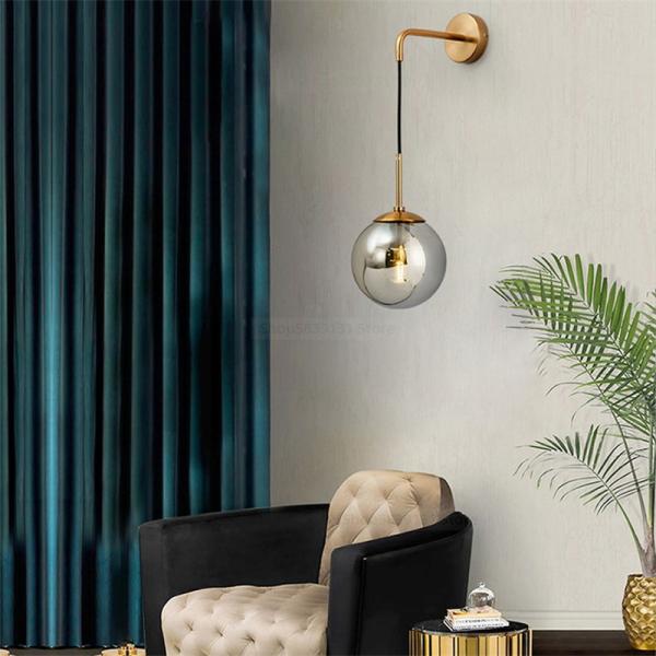 Nordic Modern Glass Ball Wall Lamps Retro Simple Bedside bubble wall light（WH-OR-33）