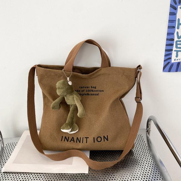 MEN'S AND WOMEN'S CROSSBODY BAG WASHED CANVAS THICKENED HANDBAG LARGE CAPACITY TREND URBAN ART STUDENT BAG