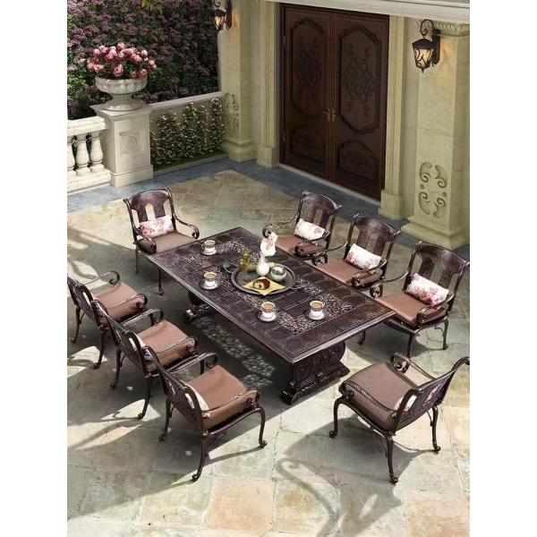 Modern Design Custom Cast Aluminum Outdoor Metal Round Dining Table Set for Patio