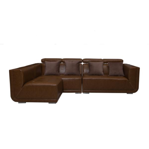 Classic Living Spaces Leather Sofa Steady Structure And Plastic Legs