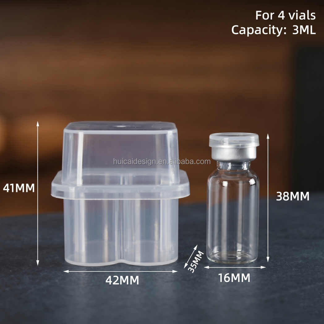 Wholesale 3ml 5ml 10 ml Transparent Freeze-dried Powder Vaccine Storage Plastic Box pp Vials Box Peptide Case Container