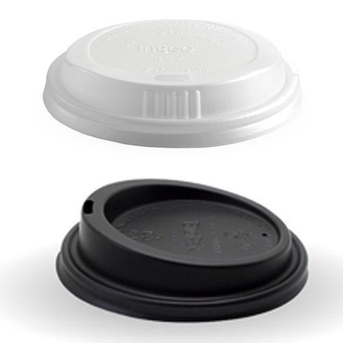 Biodegradable Eco-Friendly PLA  80mm 90mm  White Black Coffee Cup Cpla Lids