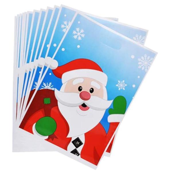 Customization 17×21cm Die Cut Handle Plastic Bags For Christmas Gift Packaging Bags