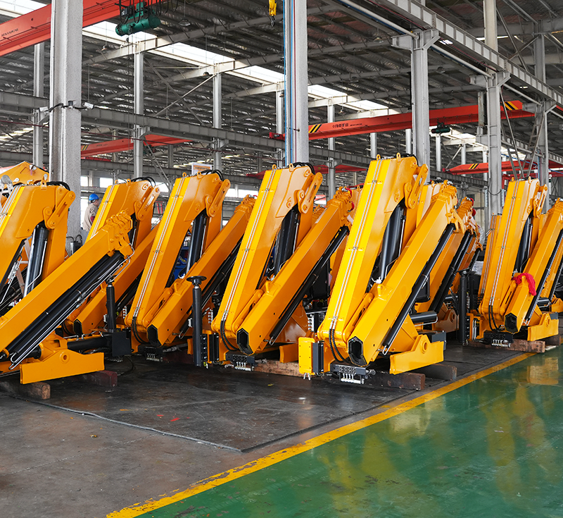 Hydraulic 3 Section Telescopic Arm Crane Mini Folding Boom Truck Crane