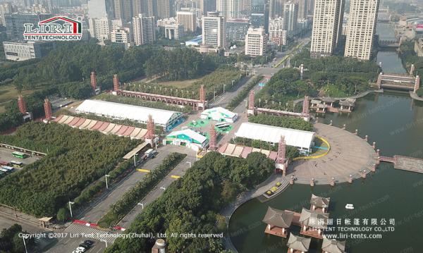 Waterproof 30m Width Clear Span PVC And Aluminum Marquee For Exhibition
