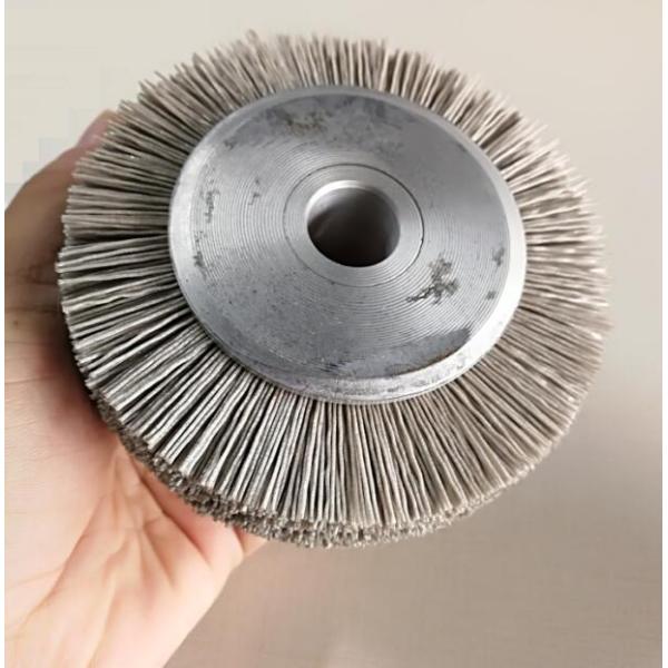Circular 180MM OD Rotary Wire Wheel Brush Aluminium Oxide Filament Material