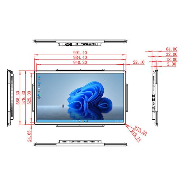 43-Inch Windows Large-Scale Interface for Traffic Systems, Corporate Information Centers, Retail Environments, and Industrial Control